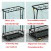 Umbrella Rack Hua Entrance Umbrella Stand, Metal Umbrella Storage Rack for Business Hotel Office, Large Capacity Storage of 18-45 Umbrellas, Black (Size : 21 Holes 24 Hooks) view 2