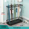 Umbrella Rack Hua Entrance Umbrella Stand, Metal Umbrella Storage Rack for Business Hotel Office, Large Capacity Storage of 18-45 Umbrellas, Black (Size : 21 Holes 24 Hooks) view 3
