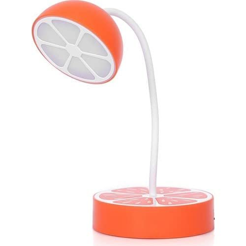 Lemon Orange Cute Led Desk Lamps for Reading Studying USB Rechargeable Adjustable Intensity (Orange)