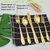 20 Piece Silverware Set for 4, Hammered Silverware Set 18/10 Stainless Steel Tableware Cutlery Flatware Spoons and Forks Set for Home Kitchen Restaurant, Unique Utensils Set Dishwasher Safe (Gold) view 3