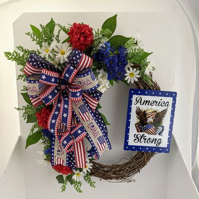 America Strong Grapevine Wreath