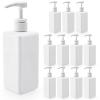 Okllen 12 Pack 16 Oz Plastic Pump Bottles, Empty Refillable Container Liquid Soap Dispenser for Shampoo, Lotion, Cleaning Products, Kitchen, Bathroom, White Square view 1