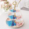 3-tier Ceramic Cake Stand 2Tier Cupcake Stand Cake Display Stand For Birthday Festival Party Serving Platter (Color : Pink, Size : 26.5 * 33.5cm) view 2