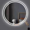 WANGPP Round LED Bathroom Mirror,Bathroom Mirror with Lighting,Make-up Mirror with Touch Switch, Dimmable Warm Light/White Light,Energy-Saving Light Mirror view 1