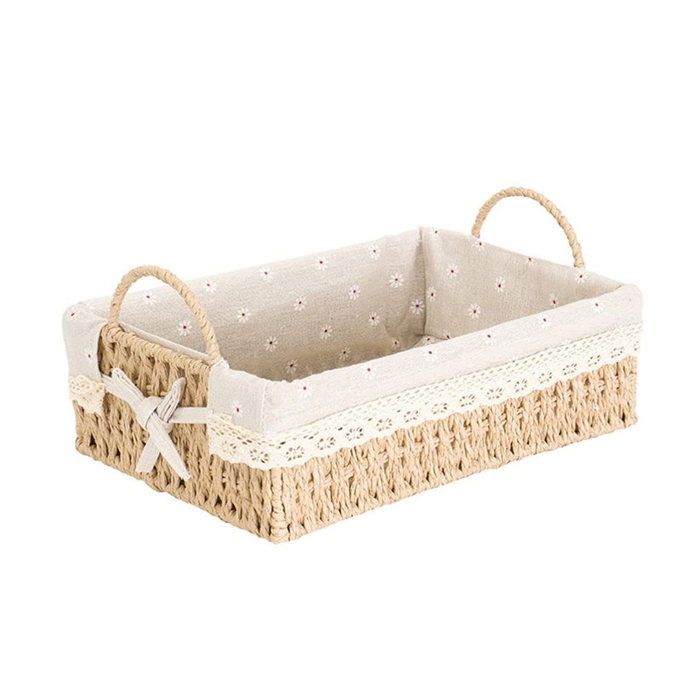 Cabilock 1pc Hand-woven Basket for Home Storage and Decoration Versatile Decorative Container for Fresh Flowers Toys Snacks Simple Design Excellent Materials Great for Living Room