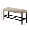Simple Relax Counter Height Seating Bench in Antique Black and Beige view 2
