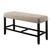 Simple Relax Counter Height Seating Bench in Antique Black and Beige view 3