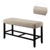 Simple Relax Counter Height Seating Bench in Antique Black and Beige view 4