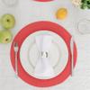 HODJOY Placemats Set of 6, Round Placemats for Dining Table, Washable Non-Slip Placemats for Velentine, 15 inches (Pink Red) view 3