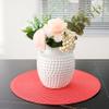HODJOY Placemats Set of 6, Round Placemats for Dining Table, Washable Non-Slip Placemats for Velentine, 15 inches (Pink Red) view 4