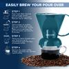 Clever Coffee Dripper and Filters, Large 18 oz| Barista's Choice| Safe BPA Free Plastic|Includes 100 Filters (Peacock Blue) view 2