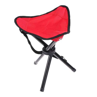Nuojie Camping Folding Chair Fishing Festival Outdoor Stool Tripod Chair Picnic Barbecue Beach Portable Light Chair (Color : Red)