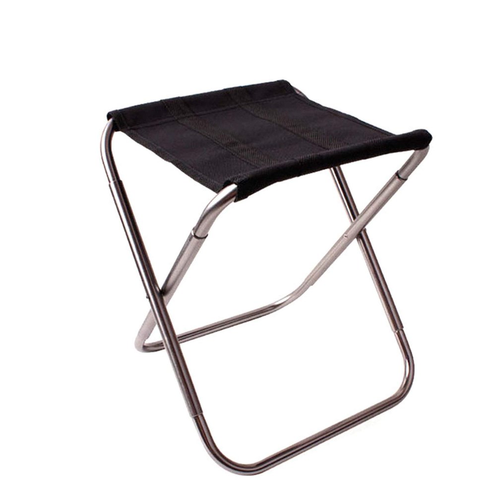 Nuojie Camping Folding Chair Portable Outdoor Folding Stool Camping Fishing Picnic Chair Small Seat (Color : Sliver)