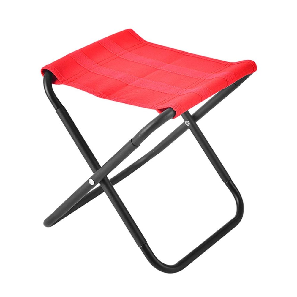 Nuojie Camping Folding Chair Lightweight BBQ Folding Stool Outdoor Camping Hiking Picnic Travel Seat Ultra Light Folding Seat Small Stool (Color : Red)