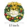 13 Inch Christmas Wreath, Artificial Pine Garland with Bowknot Bells Deer Red Berries Flower Gifts for Christmas Party Decor Front Door Wreath view 3