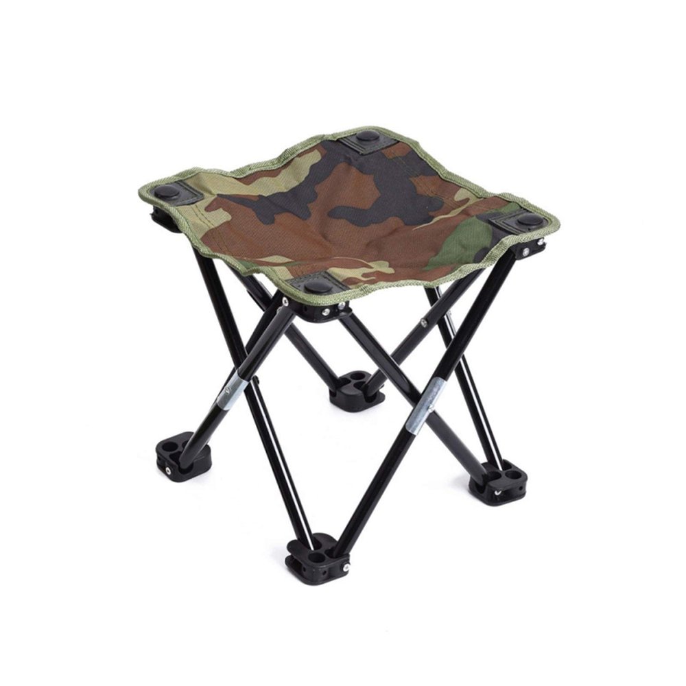 Nuojie Camping Folding Chair Folding Stool Camping Hiking Beach Portable Fishing Chair Camouflage Light Leisure Fishing Tool (Color : Army Green)