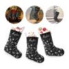 CUXWEOT Personalized Black and White Skull Christmas Stocking Customize Name Xmas Socks for for Family Holiday Decorations Gift 17.52 x 7.87 Inch view 3