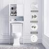 UTEX Over The Toilet Storage Cabinet, Bathroom Above Toilet Cabinet Organizer with Adjustable Shelves, White view 3