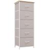 Somdot Tall Dresser for Bedroom with 5 Drawers, Storage Organizer Chest of Drawers with Removable Fabric Bins for Closet Bedside Living Room Laundry Entryway Hallway, Ash Grey view 1