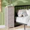 Somdot Tall Dresser for Bedroom with 5 Drawers, Storage Organizer Chest of Drawers with Removable Fabric Bins for Closet Bedside Living Room Laundry Entryway Hallway, Ash Grey view 2