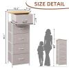 Somdot Tall Dresser for Bedroom with 5 Drawers, Storage Organizer Chest of Drawers with Removable Fabric Bins for Closet Bedside Living Room Laundry Entryway Hallway, Ash Grey view 3