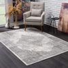 HomeRoots Grey 100% Polypropylene 4 x 6 Gray Distressed Medallion Area Rug view 1