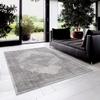HomeRoots Grey 100% Polypropylene 4 x 6 Gray Distressed Medallion Area Rug view 2