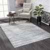 HomeRoots 100% Polypropylene 5 x 8 Navy Blue Decorative Stripes Area Rug view 1