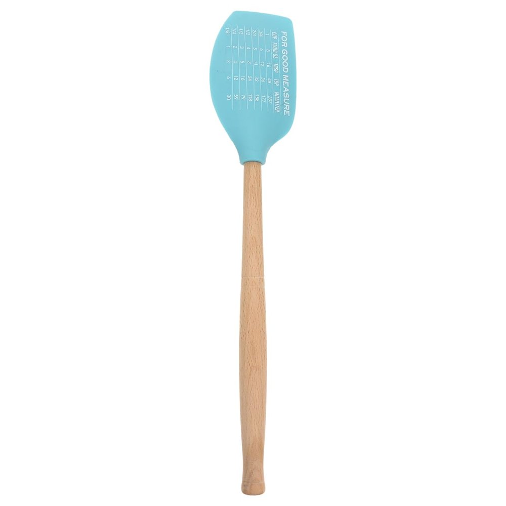 Hemoton Small Scraper,Non Stick Grill Scrapper, Dough Spatula Blender,Flexible Scrapers Baking Mixing Tool,Multi-Functional Wooden Handle Silicone Spatula for Baking Cooking and BBQ