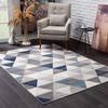 HomeRoots 100% Polypropylene 5 x 8 Navy Blue Geometric Diamond Area Rug view 1