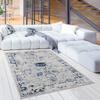 HomeRoots 100% Polypropylene 5 x 8 Navy Blue Distressed Floral Area Rug view 3