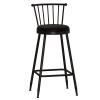 Industrial Style PU Leather Kitchen Barstool Chair with Back and Footrest for Pub,Dining Chair,Counter,Black Iron Legs view 1