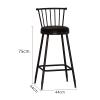 Industrial Style PU Leather Kitchen Barstool Chair with Back and Footrest for Pub,Dining Chair,Counter,Black Iron Legs view 2
