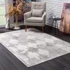 HomeRoots Grey 100% Polypropylene 5 x 8 Gray Distressed Trellis Pattern Area Rug view 1