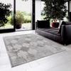 HomeRoots Grey 100% Polypropylene 5 x 8 Gray Distressed Trellis Pattern Area Rug view 2