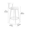 Modern Industrial Bar Chair Backrest High Barstool Round Velvet Seat for Breakfast Kitchen Counter,Gold Metal Legs,330IB Load-Bearing view 3