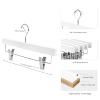Nature Smile Deluxe Wooden Pants Hangers Solid Wood Bottom Jeans Hanger Skirt Hanger with 2-Adjustable Clips Pack of 20 (White) view 2