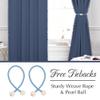 StangH Stone Blue Blackout Curtains 84 inch for Living Room/Patio Sliding Door, Pompom Thermal Insulated Door Panels for Bedroom, Nursery Kids Home Decoration, W52 x L84, 2 Panels view 3