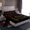 Manfei Honeycomb Sheet Set Twin Size Geometric Hexagon Bedding Set 3pcs with Deep Pocket Fitted Sheet + Flat Sheet + 1 Pillowcase Yellow Red Neon Lights Bed Sheet Set for Kids Boys Girls Room Decor view 3