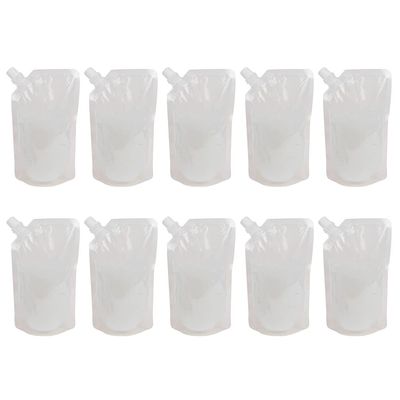Cabilock 50pcs Stand-up Straw Pouch Food-grade Liquid Storage Bag for Drinks Reusable and Leak for Parties Picnics and Beach Outings