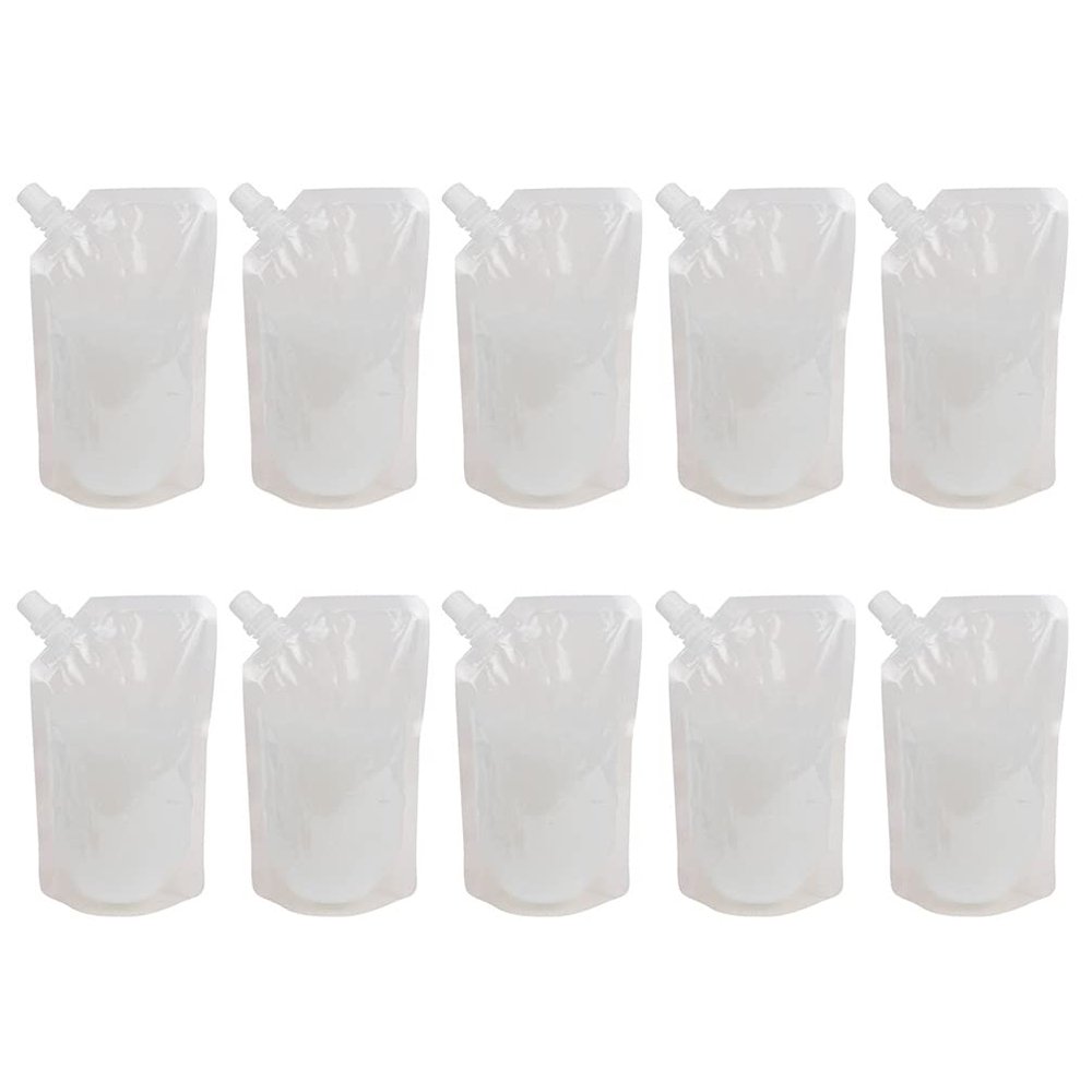 Cabilock 50pcs Stand-up Straw Pouch Food-grade Liquid Storage Bag for Drinks Reusable and Leak for Parties Picnics and Beach Outings