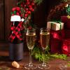 24 Pieces Christmas Wine Bottle Cover Set Christmas Buffalo Plaid Mini Xmas Santa Hat Scarf for Wine Bottle(Cute) view 2