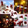 24 Pieces Christmas Wine Bottle Cover Set Christmas Buffalo Plaid Mini Xmas Santa Hat Scarf for Wine Bottle(Cute) view 3