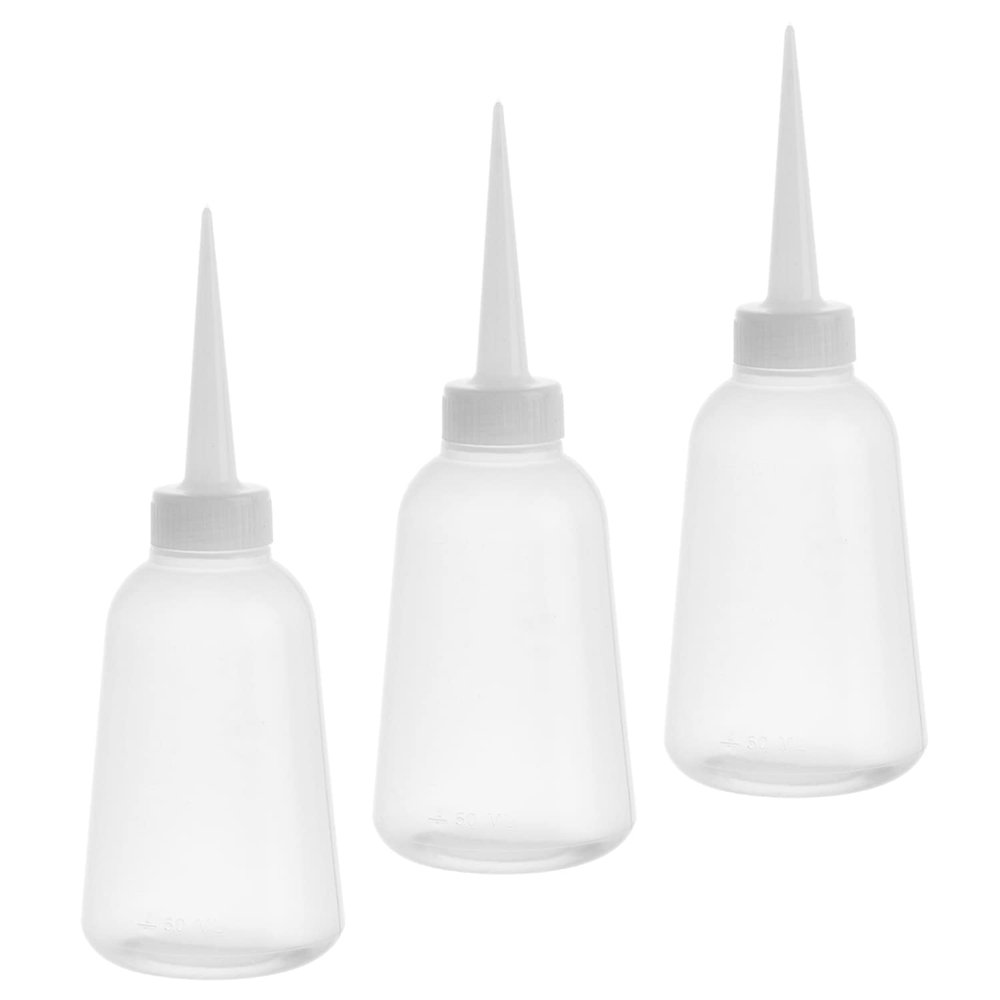 Auniwaig Plastic Wash Bottle,250mlSqueeze Bottle,Plant Flower Succulent Watering Bottle for Glue, Glaze,Paint White 3PCS