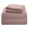SHERA'S BEDDINGS Olympic Queen Sleeper Sofa Bed Sheet Set (66" x 80" + 4") Long-Staple Cotton Fits Mattress Sheet 4" Inches Deep Egyptian Quality- 600 TC Stripe Taupe Sofa Sleeper Sheets- 4 pc view 1