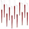 30 Pcs Christmas Plastic Icicle Twisted Plastic Icicle Ornaments Christmas Tree Hanging Decoration and Holiday Xmas Party Wedding Hanging(5.9 Inch,Red) view 1