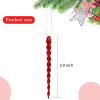 30 Pcs Christmas Plastic Icicle Twisted Plastic Icicle Ornaments Christmas Tree Hanging Decoration and Holiday Xmas Party Wedding Hanging(5.9 Inch,Red) view 2