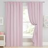 StangH Blackout Pink Curtains for Bedroom 84 inches Long, Thermal Insulated Pompom Curtains for Baby Girls/Nursery Room, Energy Efficient Panels for Living Room, W52 x L84, 2 Panels view 2