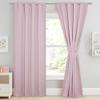 StangH Blackout Pink Curtains for Bedroom 84 inches Long, Thermal Insulated Pompom Curtains for Baby Girls/Nursery Room, Energy Efficient Panels for Living Room, W52 x L84, 2 Panels view 3