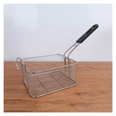 Deep fry basket Stainless Steel Fry Basket with Anti-scalding Handle Commercial Electric Fryer French Fries Basket Square Oil Filter Frying Basket Frying Basket